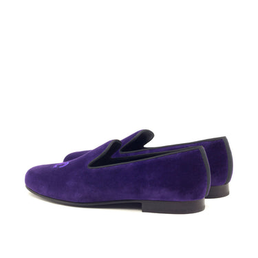 DapperFam Enzo in Purple / Black Men's Velvet & Grossgrain Slipper in #color_