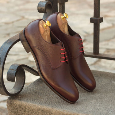 DapperFam Vero in Burgundy Men's Italian Full Grain Leather Derby in #color_