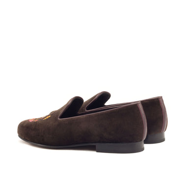 DapperFam Enzo in Brown Men's Velvet Slipper in #color_