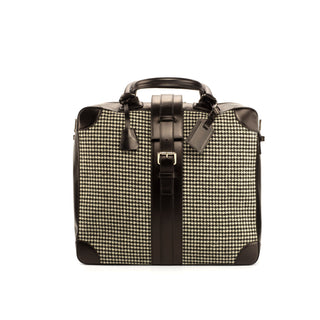 DapperFam Luxe Men's Travel Tote in Houndstooth Sartorial in #color_