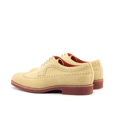 DapperFam Zephyr in Sand Men's Lux Suede Longwing Blucher in #color_