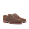 DapperFam Rafael in Med Brown Men's Lux Suede Oxford in Med Brown #color_ Med Brown