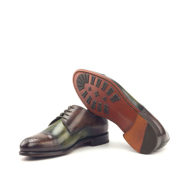 DapperFam Vero in Brown / Khaki Men's Hand-Painted Patina Derby in #color_