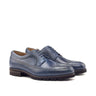 DapperFam Zephyr in Navy Men's Italian Leather & Italian Full Grain Leather Longwing Blucher in Navy #color_ Navy